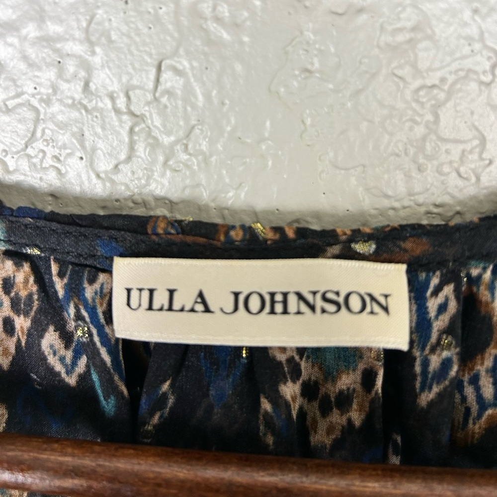 Ulla Johnson Silk Blend Ruffle Mini Dress SZ 2 Black Brown - Picture 9 of 9